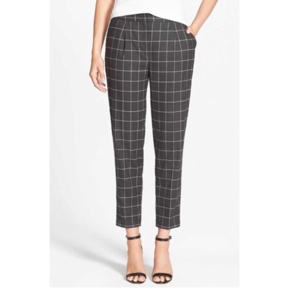 NWT Nordstrom's Trouve Charcoal Checked Trousers